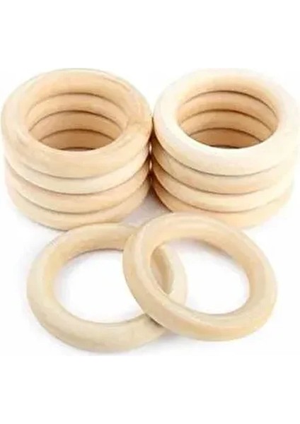 ahşap amigurumi diş kaşıyıcı halka 70 mm 10 adet