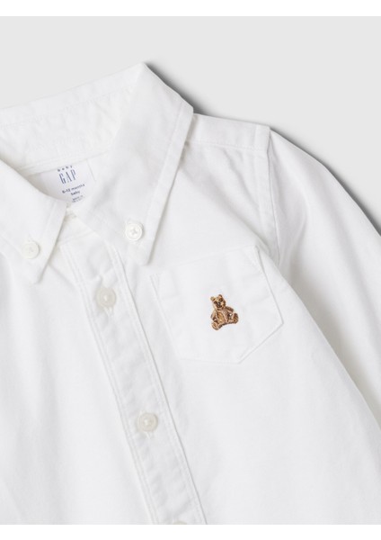 Bebek Beyaz Brannan Bear İşlemeli Oxford Bodysuit fiyatları