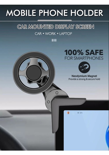 Tesla Araba ile Uyumlu ve Multimedia Ekranlı Arabalar ile Uyumlu Araç, Ofis ve Laptop Ekranı Için Neodimyum Mıknatıslı, Titreşim Önleyici Silikon Destekli | 2401 modelleri