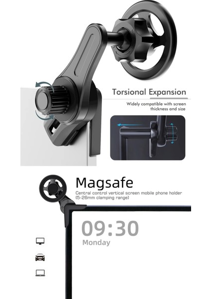 Tesla Araba ile Uyumlu ve Multimedia Ekranlı Arabalar ile Uyumlu Araç, Ofis ve Laptop Ekranı Için Neodimyum Mıknatıslı, Titreşim Önleyici Silikon Destekli | 2401 fırsatları