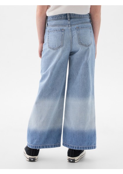Kız Çocuk Açık Mavi High Rise Stride Wide-Leg Ankle Jean Pantolon fırsatları