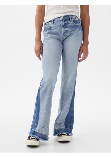 Kız Çocuk Mavi High Rise '70S Flare Jean Pantolon indirimleri