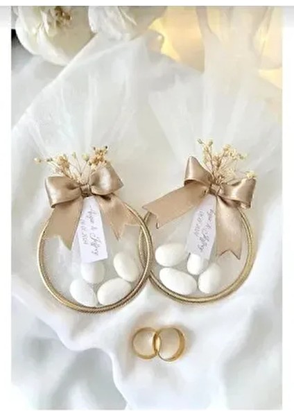 Goodsecond 30 Adet Süslemeli Halka Şekerleme Nikah Nişan Söz Düğün Hediyeliği Magnetsiz