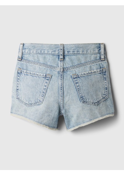 Kız Çocuk Açık Mavi Low Rise Denim Şort fiyatları