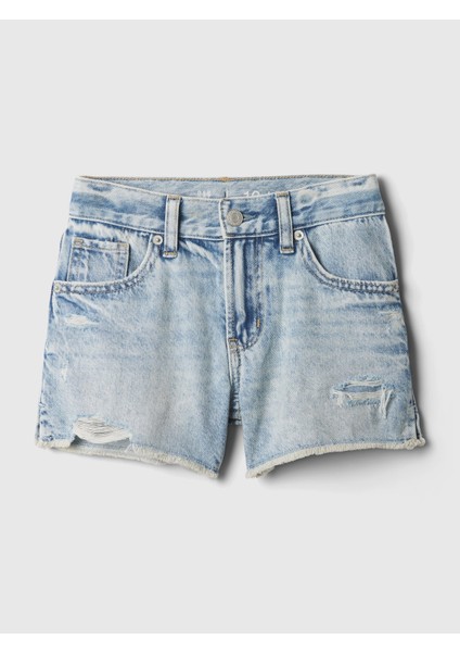 Kız Çocuk Açık Mavi Low Rise Denim Şort modelleri