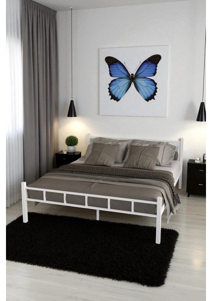 Serenita Serisi Siyah Metal Çift Kişilik Karyola,ferforje Karyola 160X200