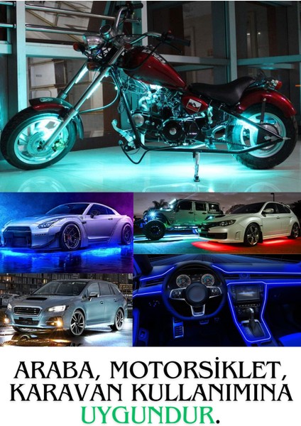 12 Volt 20 Metre Gün Işığı Neon LED Işık 1 cm Prize Takılmaya Hazır Değil Neon Şerit LED Esnek Silikonlu