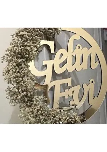 hediyeparki Gelin Evi Gold Pleksi 30 cm Kapı Süsü