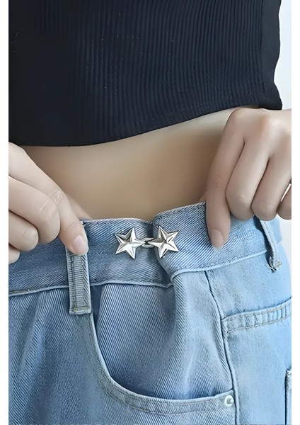 Pantolon Beli Daraltma Aparatı, Kemer, Gümüş Renk Yıldız Model, Yıldız, Gümüş Renk, Yıldız Model Kemer