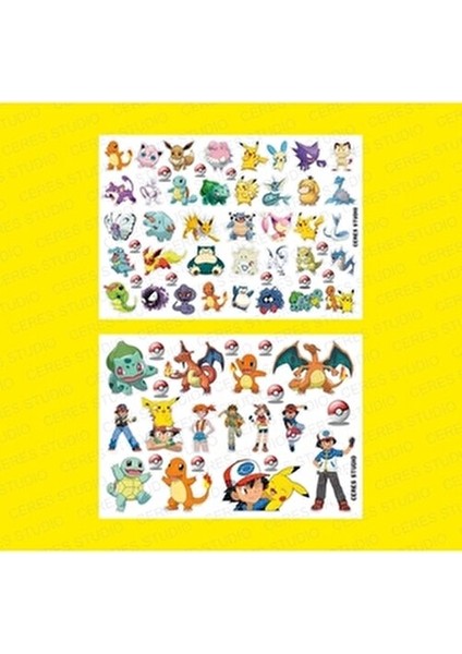Pokemon Sticker Set - 3 Sayfa 100 Etiket fiyatları