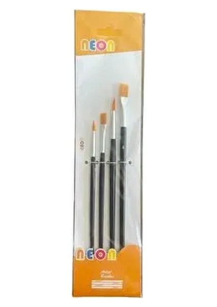 4 Lü Fırça Seti - Yağlı Boya-Sulu Boya - Guaj Boya -Akrilik Boya- Makyaj Fırça Seti