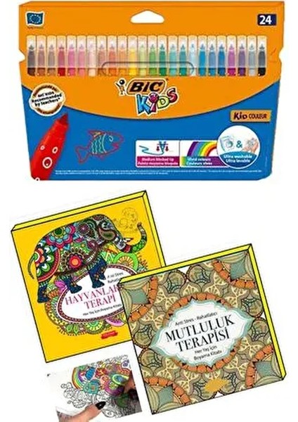 Mandala Büyükler Için Boyama Seti - 2 Kitap ve 24'lü Keçeli Kalem Nova fiyatları