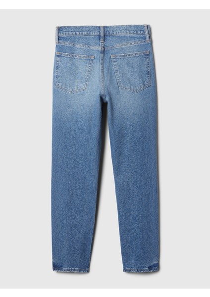 Kadın Mavi High Rise Cheeky Straight Washwell Jean Pantolon