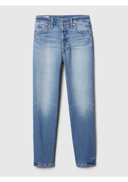 Kadın Mavi High Rise Cheeky Straight Washwell Jean Pantolon