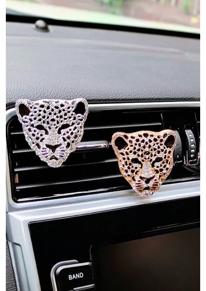 Leopar Desenli Araç Kokusu, Gold Renk Klipsli Tasarım