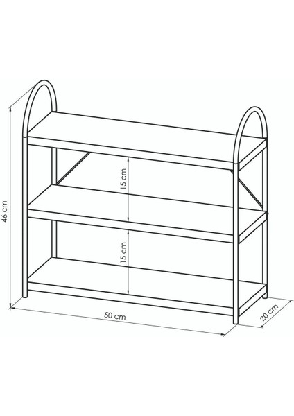 Bello Tezgah Üstü 3'lü Oval Mutfak Rafı Beyaz- Atlantik Çam 50 cm fırsatları