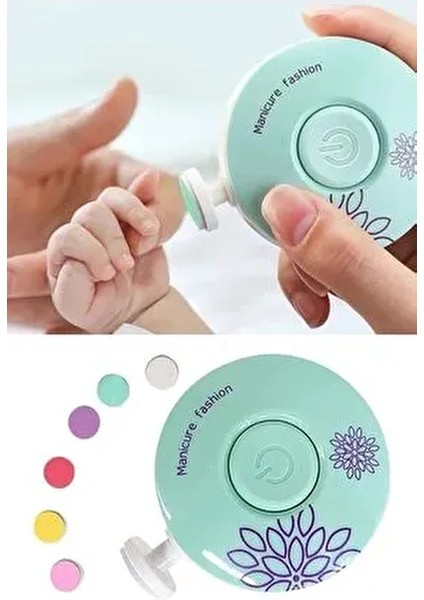 Yenidoğan Bebek Tırnak Törpüsü Pilli Çocuk Tırnak Parlatıcı Tırnak Makası Manikür Seti