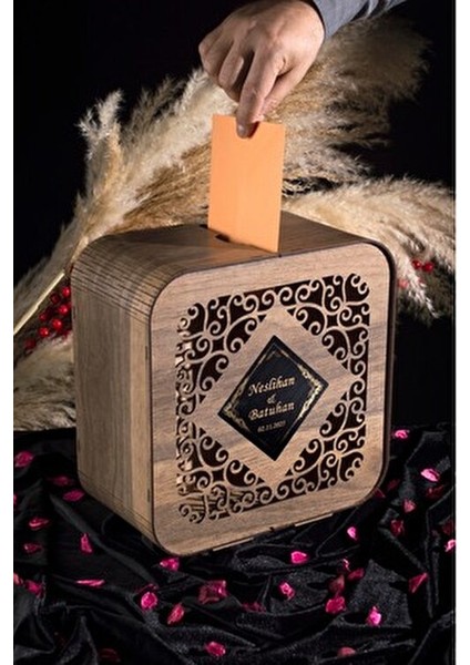 Ahşap Takı Zarf Kutusu - Kişiye Özel / Düğün Nişan Söz Kına Gecesi Sünnet Vb.