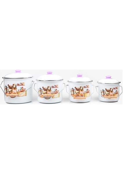 Emaye Bakraç Yoğurt Bağraç Bakliyat Kabı Seti 22 cm 6 Litre modelleri