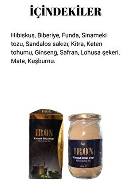 Iron Tea Karışık Bitki Çayı 250 ml modelleri