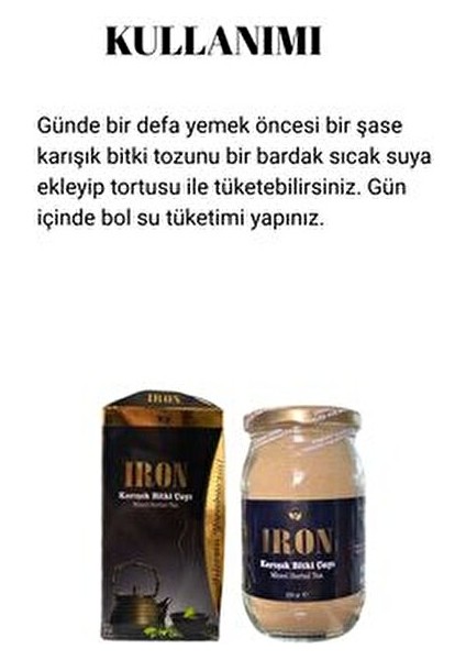 Iron Tea Karışık Bitki Çayı 250 ml fırsatları