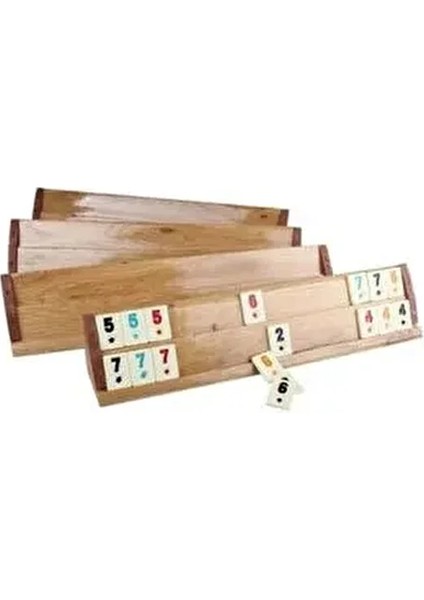 Büyük Boy Cilalı Tahta Ağaç Ahşap Okey Takımı 4 Kişilik Modern Tema 43 cm Ahşap Malzeme indirimleri