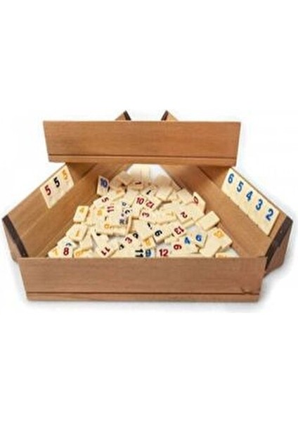 Büyük Boy Cilalı Tahta Ağaç Ahşap Okey Takımı 4 Kişilik Modern Tema 43 cm Ahşap Malzeme