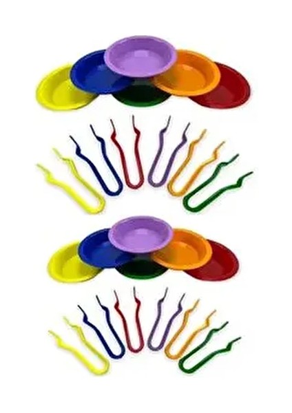 Eğitici Montessori Aktarma Seti 24 Parça, Kase ve Cımbız Seti, Kase ve Maşa Seti 12+12(24 Parça) fiyatları