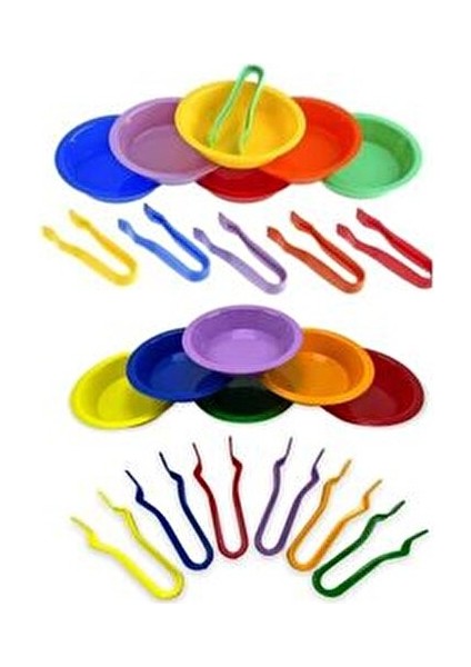 Eğitici Montessori Aktarma Seti 24 Parça, Kase ve Cımbız Seti, Kase ve Maşa Seti 12+12(24 Parça) modelleri