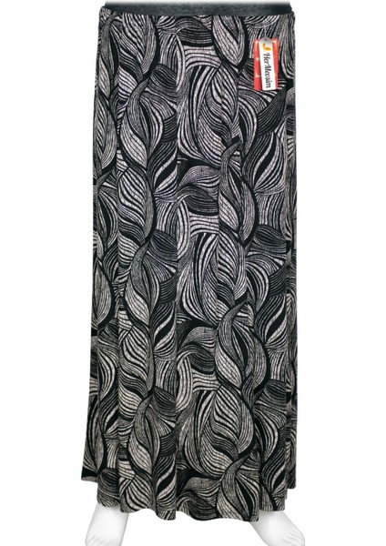 Hesna Kadın Ecem Battal Beden 8 Parça Lastikli Siyah Etek D49