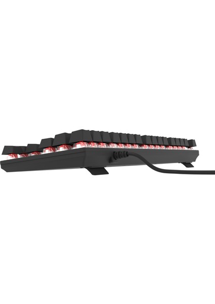 HK410 Mekanik Kırmızı Switch 19 Mod Rgb Kablolu Siyah Tkl Türkçe Gaming Klavye fırsatları