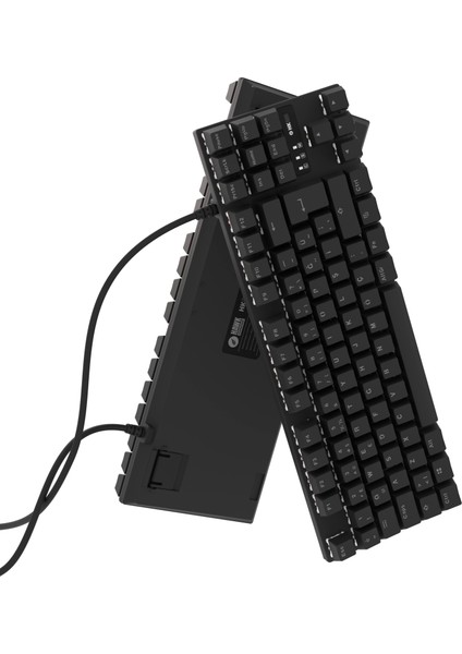 HK410 Mekanik Kırmızı Switch 19 Mod Rgb Kablolu Siyah Tkl Türkçe Gaming Klavye