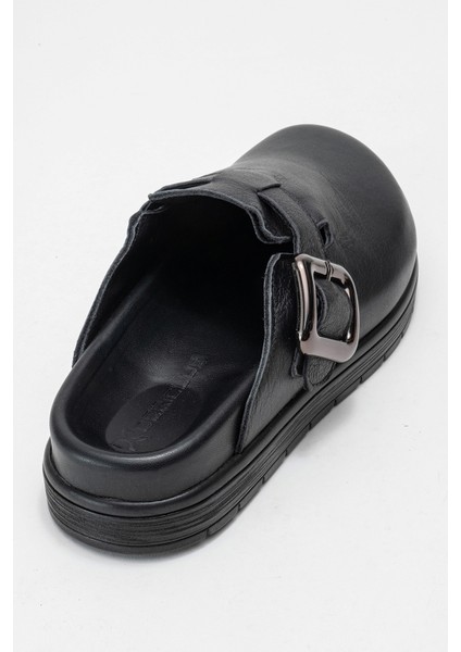 Kadın Önü Kapalı Tokalı Sabo Günlük Terlik Gerçek Deri Zy 4000 Siyah modelleri