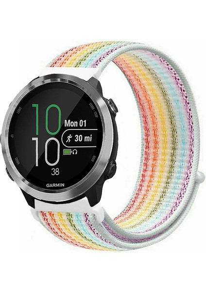 Garmin Forerunner 645 / 645 Music ile Uyumlu Kordon Cırt Cırtlı Spor Kumaş Kayış