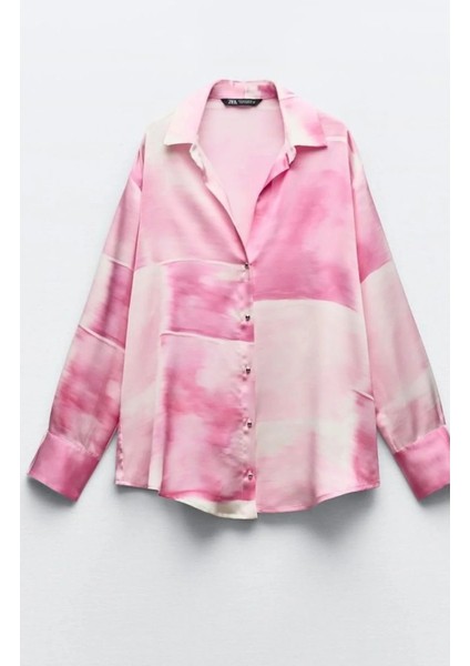 Allbucks Zara, Tie Dye Batik Desen Saten Gömlek ABZRA0054 modelleri