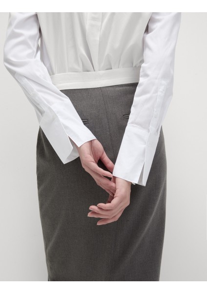 Saf Pamuk Düğmeli Gömlek modelleri