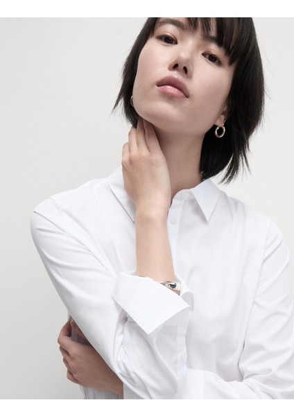 Saf Pamuk Düğmeli Gömlek fırsatları