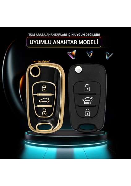 I20 I30 IX20 IX35 3 Buton Sustalı Nano Anahtar Kılıfı - Siyah fiyatları