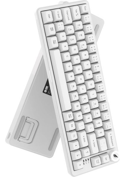 HK251 Membrane Rgb Kablosuz/bluetooth Beyaz %65 Türkçe Gaming Klavye