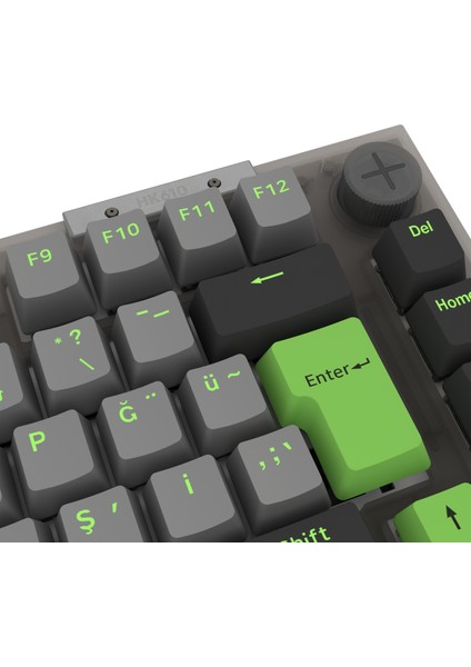 HK610 Gateron Switch Rgb LCD Tri-Mode Kablosuz/bluetooth %75 Gaming Klavye
