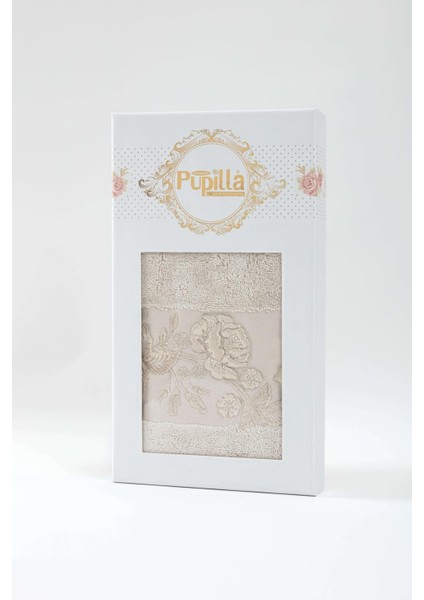 Ninna 50*90 Tekli Nakışlı Penye Yüz Havlusu - Bej modelleri