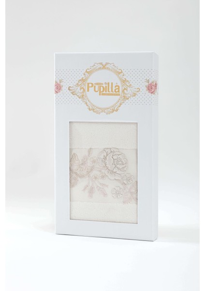 Ninna 50*90 Tekli Nakışlı Penye Yüz Havlusu - Ekru modelleri