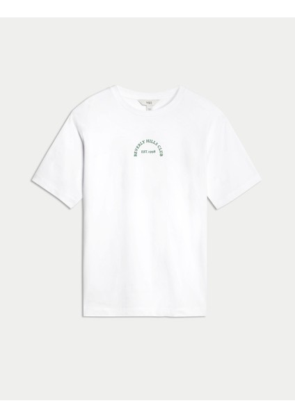 Saf Pamuk Dokulu Regular Fit T-Shirt modelleri