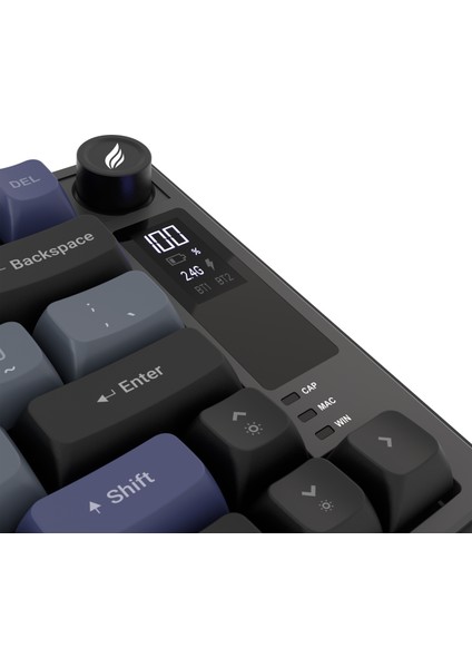 HK255 Membrane LCD Rgb Kablosuz/bluetooth Siyah Gri %75 Türkçe Gaming Klavye