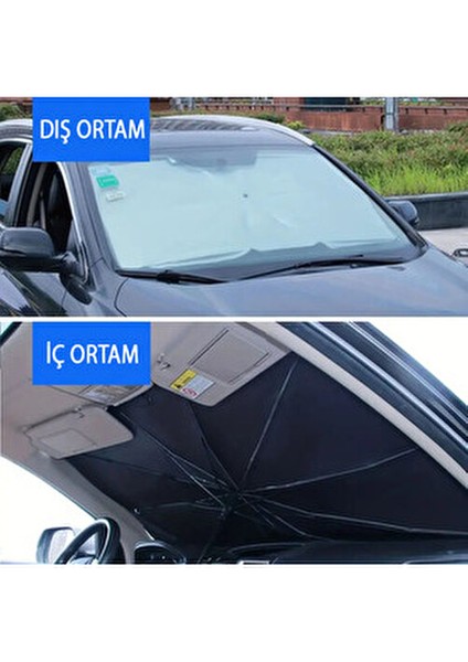 Tüm Araçlar Için Araba Ön Cam Güneşlik Katlanabilir Güneşlik Şemsiye Ön Cam Gölgelik
