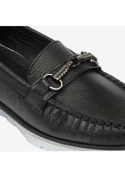 Kadın Siyah Hakiki Deri Loafer Ayakkabı 4Y2CA33621 indirimleri