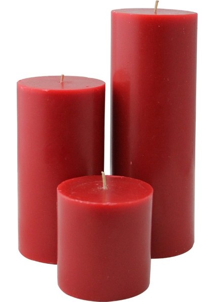 Silindir Mum 3'lü Kokulu Büyük Mum Dekoratif Mum Seti