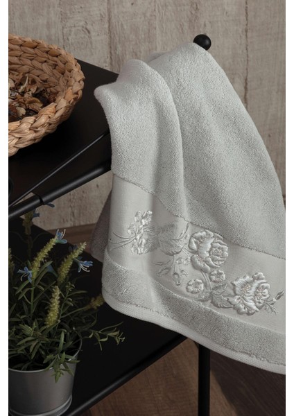 Ninna 50*90 Tekli Nakışlı Penye Yüz Havlusu - Gri fiyatları