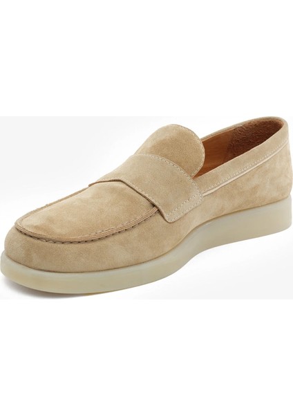 Erkek Bej Hakiki Deri Loafer Ayakkabı 5Y1LA18460 modelleri