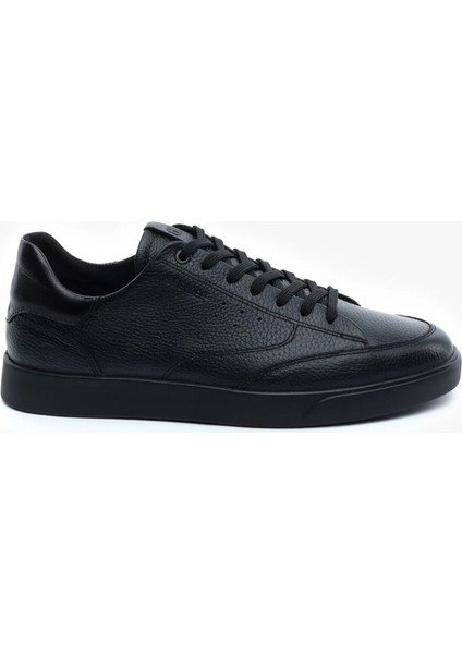 Erkek Siyah Hakiki Deri Sneaker Ayakkabı 5Y1CA64676